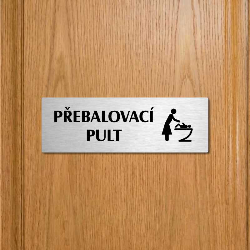 Přebalovací pult, 200x66mm, zlatá popiska s okrasným rámečkem  